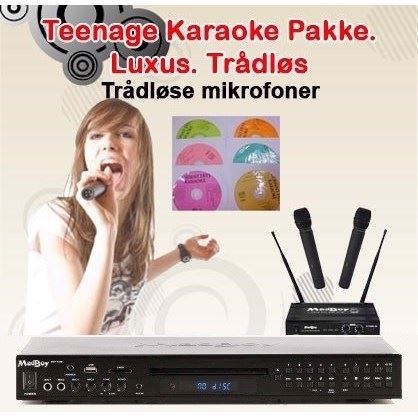 Teenage Karaoke Luxus Pakke Med Trådløse Mikrofoner